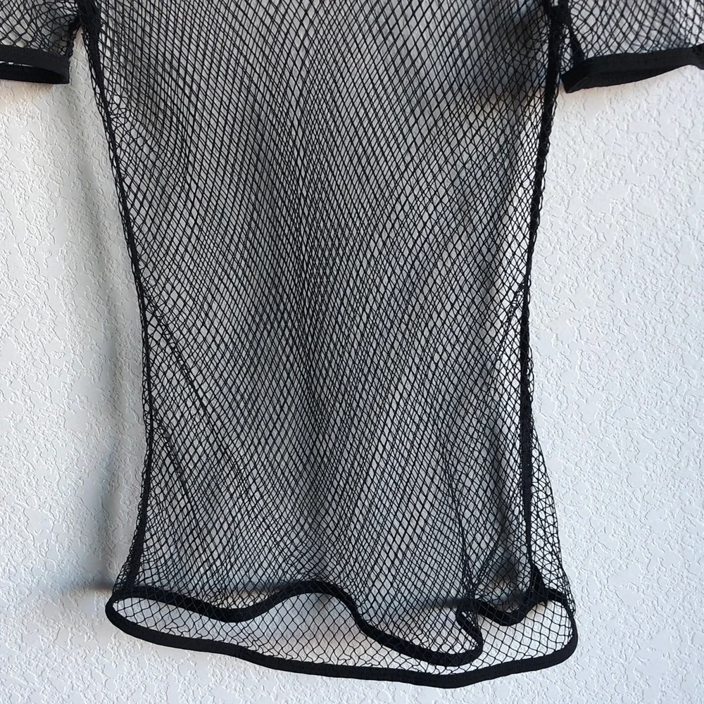 Victoria’s Secret Sheer Fishnet Mesh Slip Dress Lingerie M/L Black
